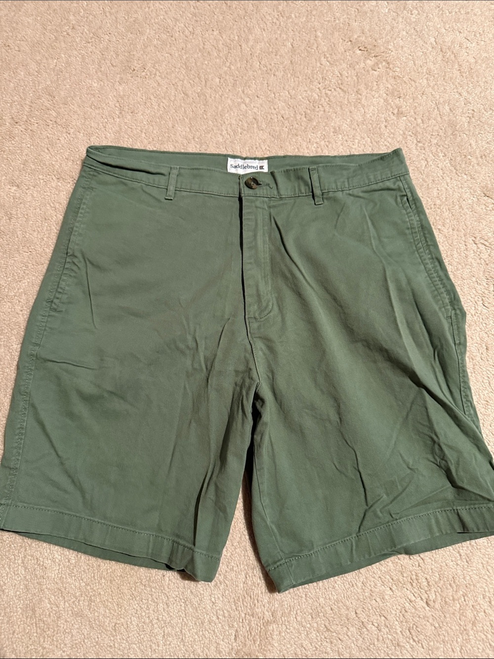 Saddlebred Olive Green Flat-Front Men's Shorts